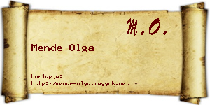 Mende Olga névjegykártya