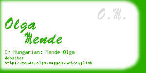 olga mende business card